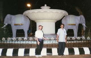 Satish-Geeta wedding in Madras, India - Adam and Dr. Krishnamurthy at elephant circle at IIT Madras