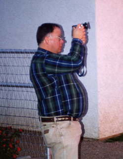 David Moore taking a picture of the sunset