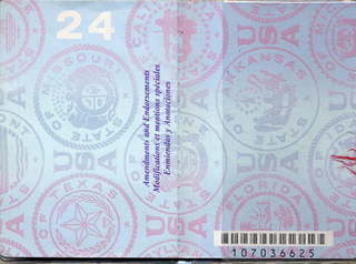 Passport last page