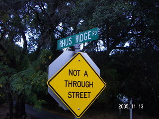 Rhus Ridge Road sign