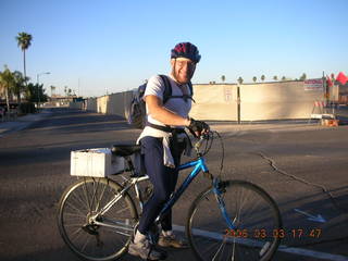 Adam and radio box on back of bike
