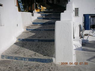2006 eclipse trip -- Santorini numbers stairs down to port