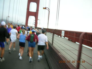 San Francisco half marathon crossing the Golden Gate Bridge