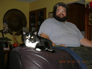 Minnesota trip - cat's glowing eyes and Mike