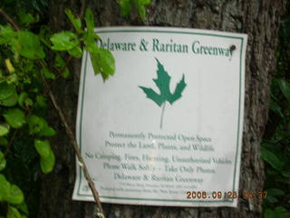 Princeton run -- Pretty Brook -- Delaware and Raritan Greenway sign