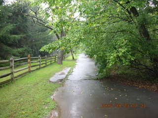 Princeton run -- Pretty Brook -- signpost -- BridgeOut sign