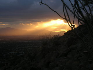 Camelback hike -- sunset in clouds