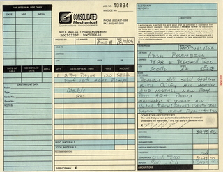 air conditioning paperwork