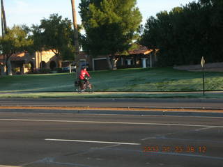 Jim Sills on his new bicycle