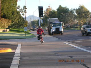 Jim Sills on his new bicycle