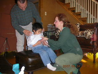 Gaby getting a haircut