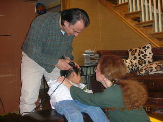 Gaby getting a haircut