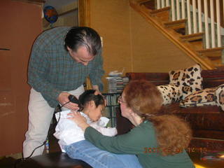 Gaby getting a haircut