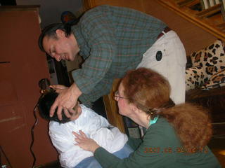 Gaby getting a haircut