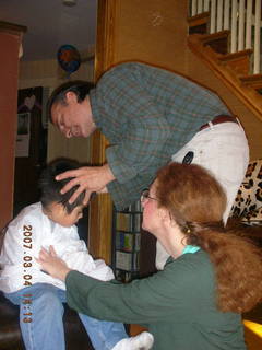 Gaby getting a haircut