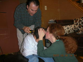 Gaby getting a haircut