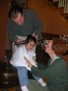 Gaby getting a haircut