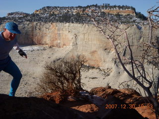 743 6cw. Zion National Park- Observation Point hike - part of Adam - view from the top