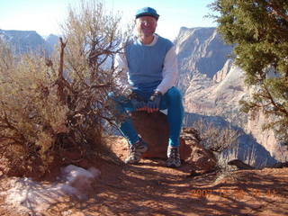 749 6cw. Zion National Park- Observation Point hike - Adam - view from the top