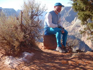 752 6cw. Zion National Park- Observation Point hike - Adam - view from the top