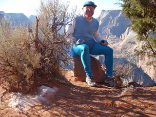753 6cw. Zion National Park- Observation Point hike - Adam - view from the top