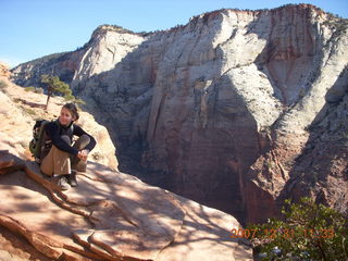 192 6cx. Zion National Park - sunrise Angels Landing hike - another hiker