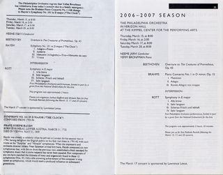 Philadelphia Orchestra program - 2007mar16
