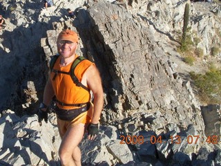 Adam atop Squaw Peak with Bryan't s finger