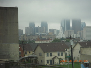 Philadelphia skyline disappearing into the clouds