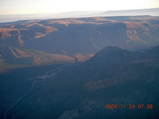 86 6pq. aerial - Colorado canyon at sunrise