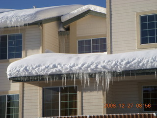 cold snowy road near Flagstaff Airport (FLG)