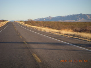 Tombstone run - road with mountains
