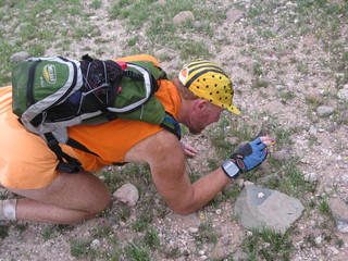 989 6t3. beth's pictures - Cave Creek mine hike - Adam taking flower picture