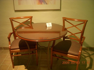 Nancy's fancy hotel room at Cottonwood Resort