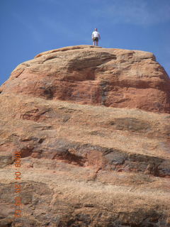 Arches National Park - Devil's Garden hike - two fellows atop Double-O Arch