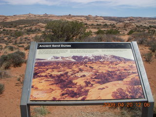 Arches National Park - Petrified Sand Dunes - sign
