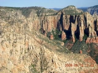 aerial - north of Sedona near sunset