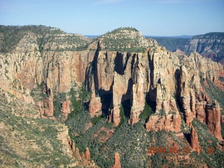 aerial - north of Sedona near sunset
