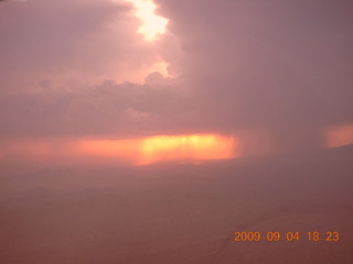 aerial - north of Sedona near sunset