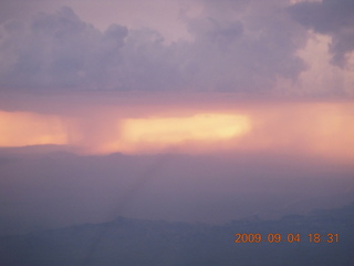 Blythe (BLH) fly-in - sunset through storm clouds