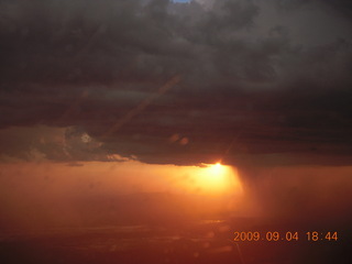 Blythe (BLH) fly-in - sunset through storm clouds