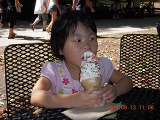 Philadelphia Zoo - Cecelia eating ice cream cone