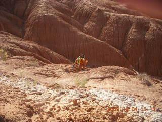 Escalante to Kodachrome - Panorama trail - Cool Cave area - Adam climbing