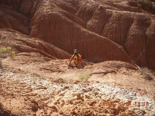 Escalante to Kodachrome - Panorama trail - Cool Cave area - Adam climbing