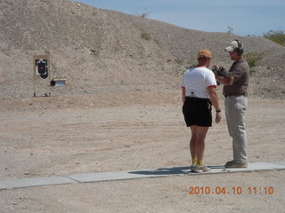 Gila Bend (E63) fly in - at the range - Adam shooting rifle at bomb