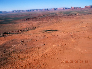 aerial - north of Monument Valley