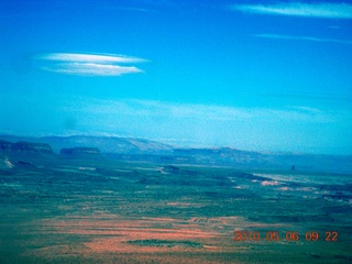 aerial - Monument Valley, Utah - lenticular clouds