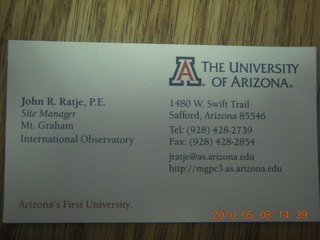 telescope at Mt. Graham - Warren, people, John