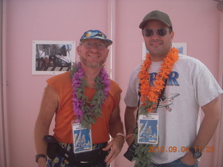 7S5 to DVT trip - Nevada - Black Rock City - Burning Man - Adam and Sean with leis and permits