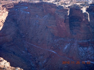 58 7dr. Moab trip - aerial - Green River canyon - washed out road